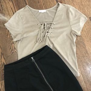 Suede Crop Top